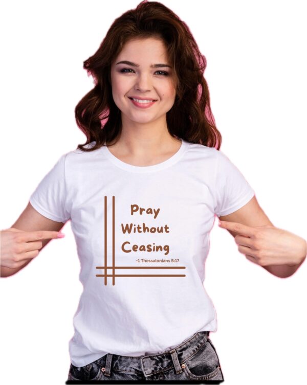 female christian quote graphic t-shirt white
