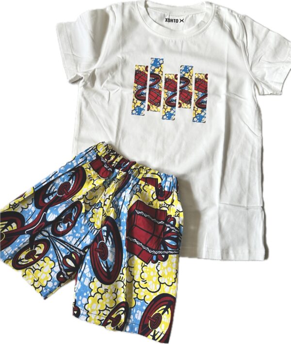 ankara shorts and tshirt for kids