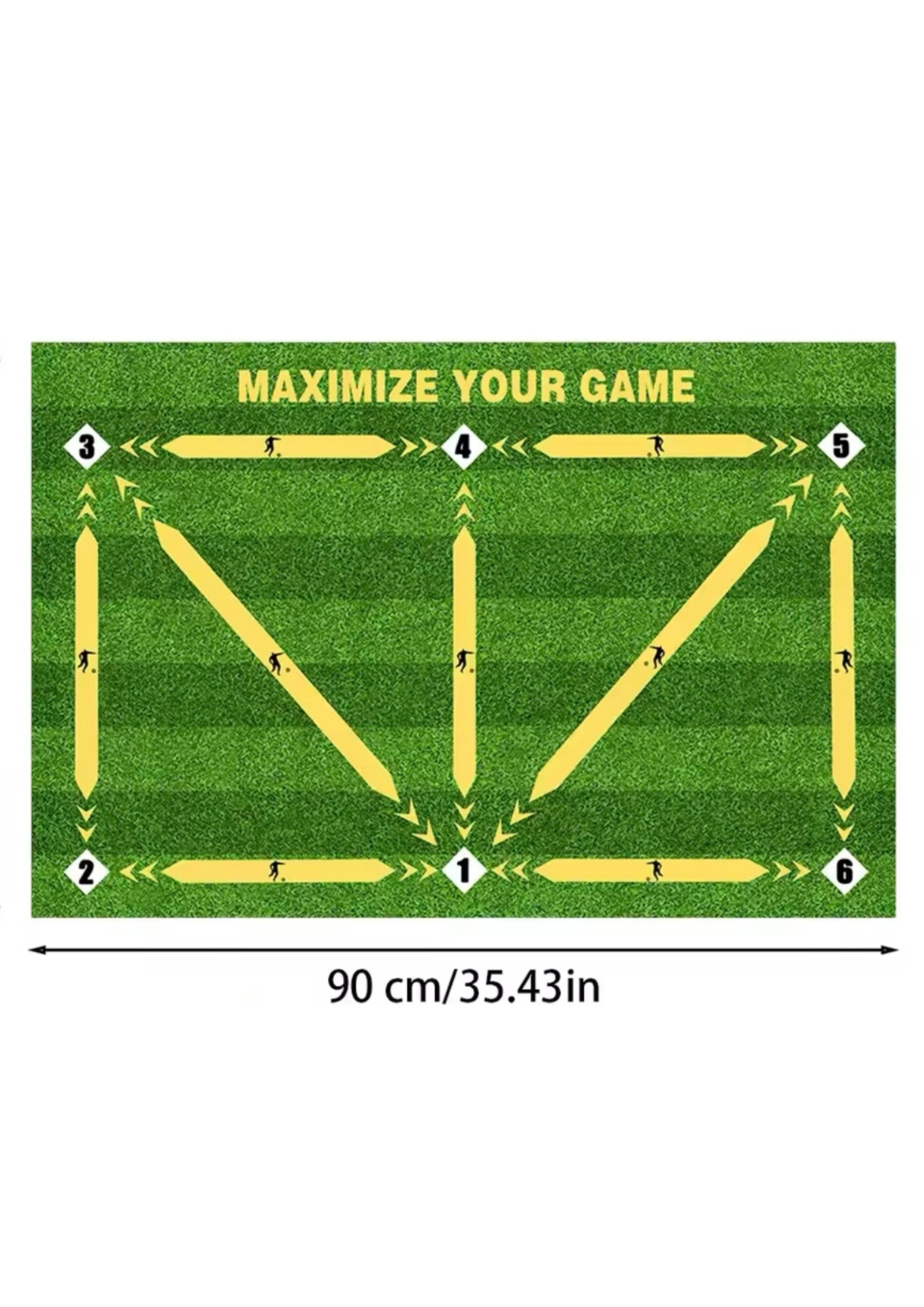 green and yellow football training mat 90 x60